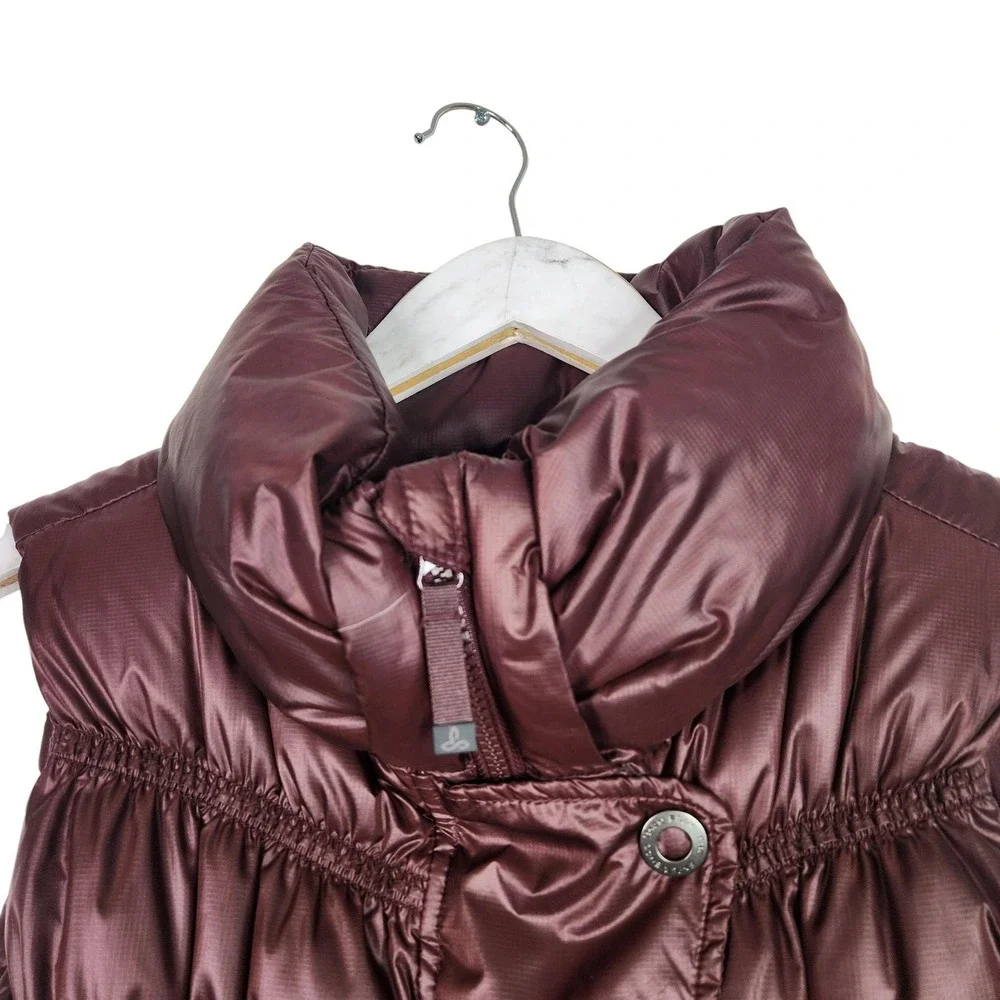 PrAna Milly Vest Womens Small Quilted Down Puffer High Collar Zip‎ Pockets